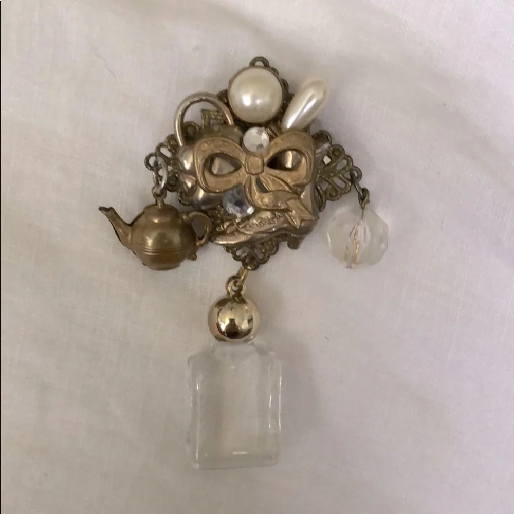Vintage Handmade Collage Brooch